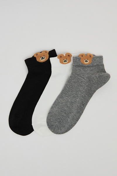 R&B 3 Pack Patterned Ankle Socks