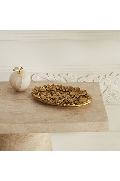 Karaca Coretta Gold Dekoratif Tabak Tepsi - 21x14 cm