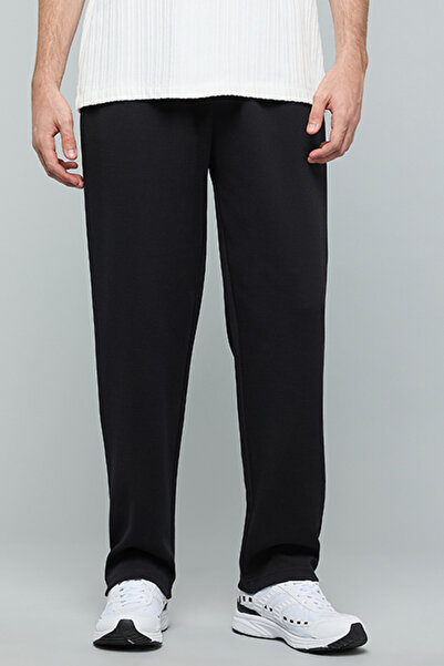R&B Solid Straight Fit Pants with Drawstring Waist