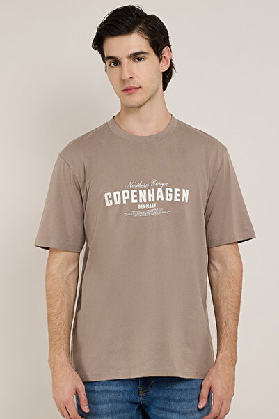 R&B Typography Print T-Shirt with Crew Neck and Short Sleeves