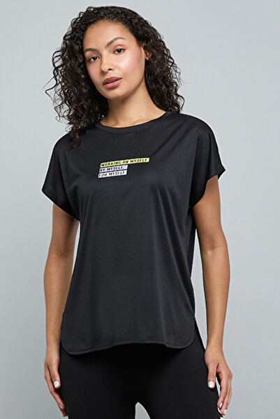 R&B Printed Active T-Shirt with Crew Neck and Short Sleeves