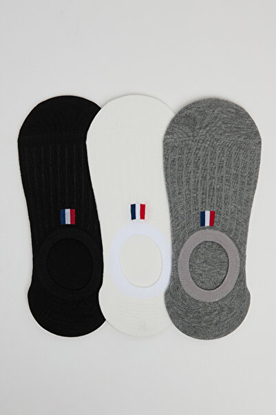 R&B 3 Pack Textured No-Show Socks