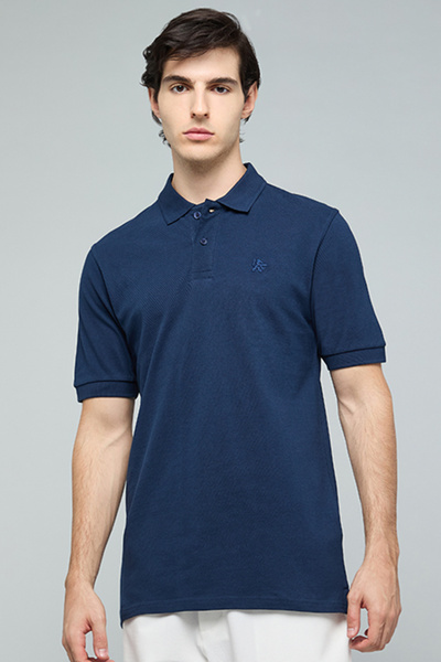 R&B Solid Polo T-Shirt with Short Sleeves