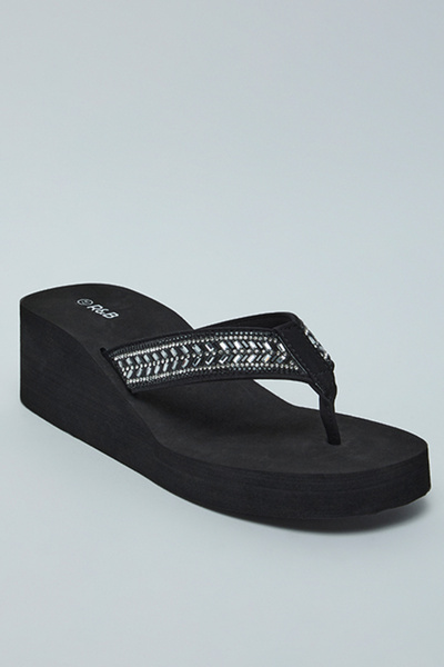 R&B Embellished Platform Flip-Flops