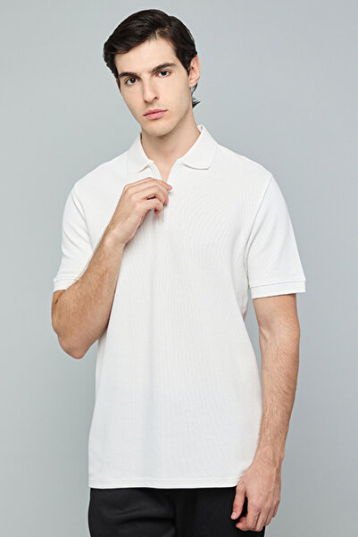 R&B Textured Polo T-Shirt with Short Sleeves