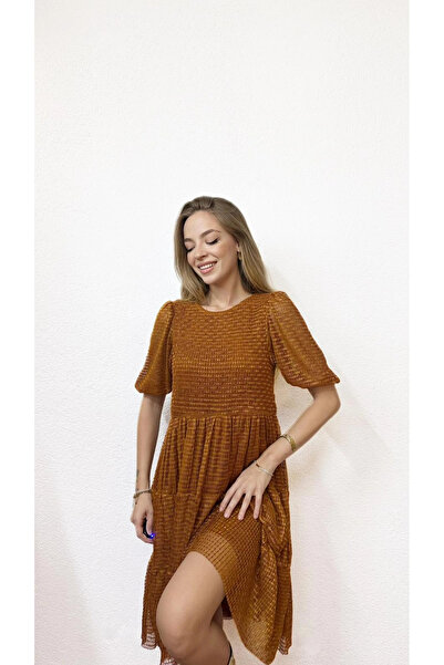 PROTO SUIT Lined Short Sleeve Tile Dress