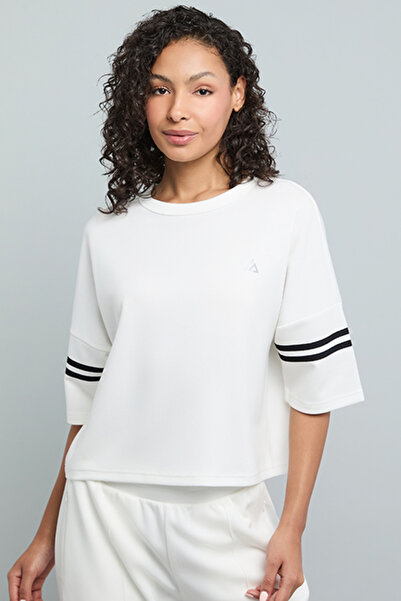 R&B Striped T-Shirt with Crew Neck and Short Sleeves