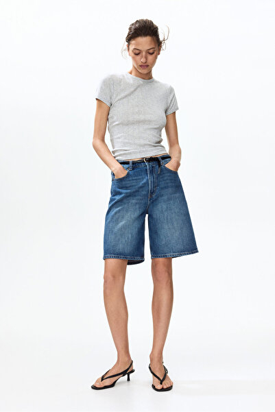 H&M Kot Bermuda Şort