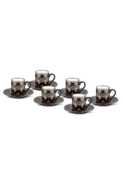 Jumbo Ashen 6'lı Kahve Fincan Takımı