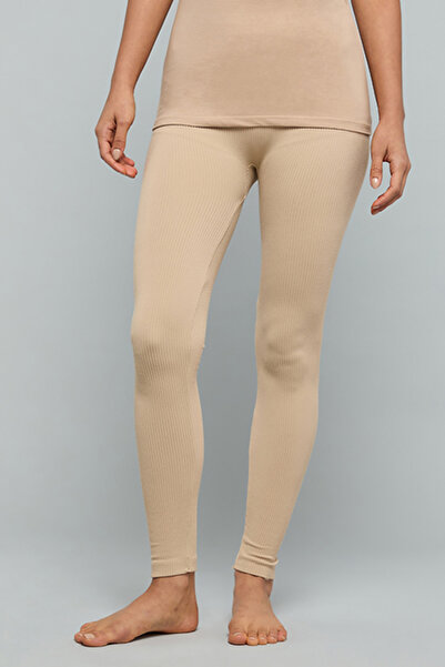 R&B Ribbed Leggings With Elastic Waist