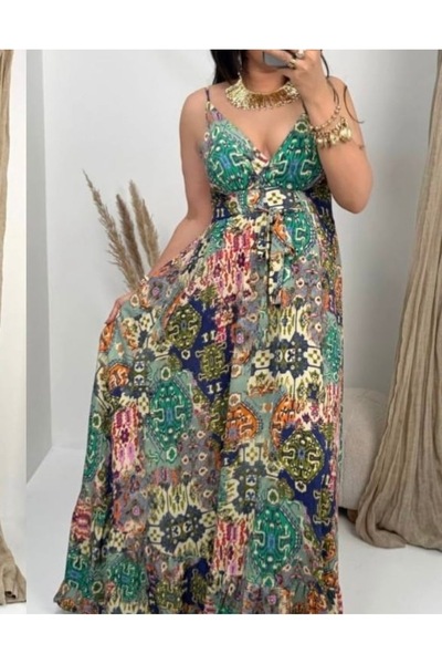 Butik Desenli Elbise