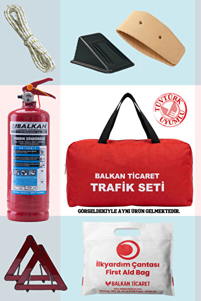 Balkan Ticaret Trafik Seti Reflektörlü Set 1 Kg Yangın Tüpü Reflektör 2 Adet ...