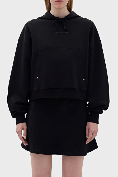 LES BENJAMINS Crop Fit Φούτερ με κουκούλα SWEAT LB23FWCLAFUHD