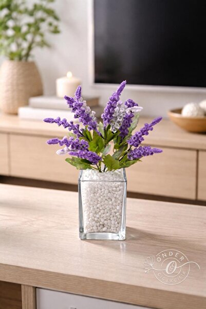 Önder Çiçekçilik Yapay Lavanta Demeti 35 cm 5 Dallı | Dekoratif Mor Lavanta B...
