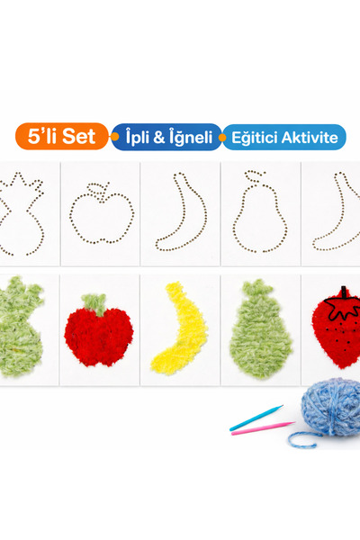 GR TANITIM REKLAM Montessori Örgü Kiti 5’li Set – Çocuklar İçin Eğitici El Be...
