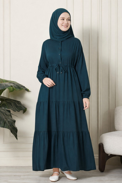 Ferace Λιτό φόρεμα - Μπλε - Στεφάνι με βολάν