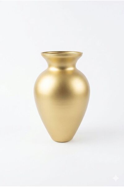 ANGDESİGN DEFNE Cam Vazo 25 Cm ••GOLD KAPLAMALI 6Y24007 •• Dekoratif Vazo Modern Çiçek Vazosu Salon Ofis Masa Vazo Modelleri Pampas Vazosu Lüks Cam Vazosu Salon Vazosu İskandinav Cam Vazo Ayna Önü Dekor