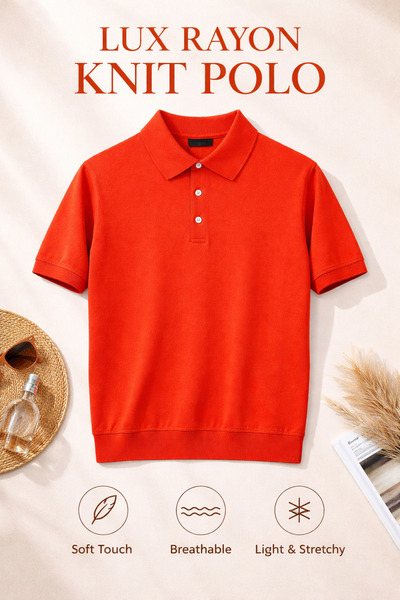 Avni Ceylan Men's Luxury Rayon Knit Polo Collar Knitwear