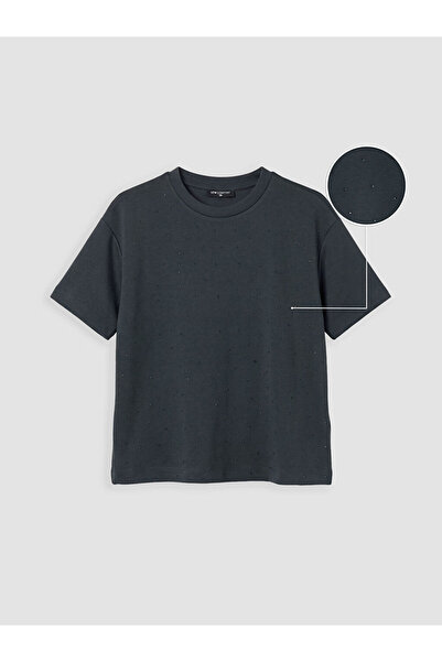 LC Waikiki Γυναικείο μπλουζάκι με πέτρες Zero Roba Collar από το Shining Store