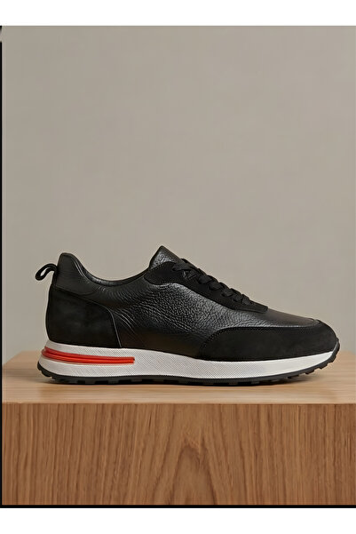 CRC AYAKKABI Crc Genuine Cowhide Black Men's Sneakers - Goat Leather Inside, ...