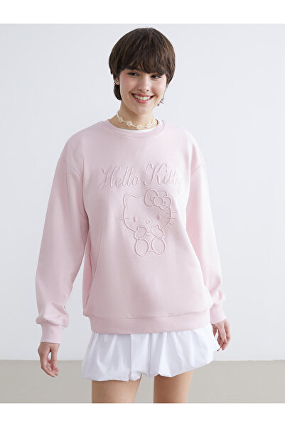 LC Waikiki Hanorac gros de damă, supradimensionat, brodat Hello Kitty