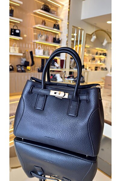 DUYGUSHOESBAG Imported Women's Soft Leather Lockable Model Women's Bag