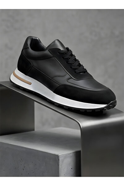 CRC AYAKKABI Crc Genuine Cowhide Black Men's Sneakers - Goat Leather Inside, ...