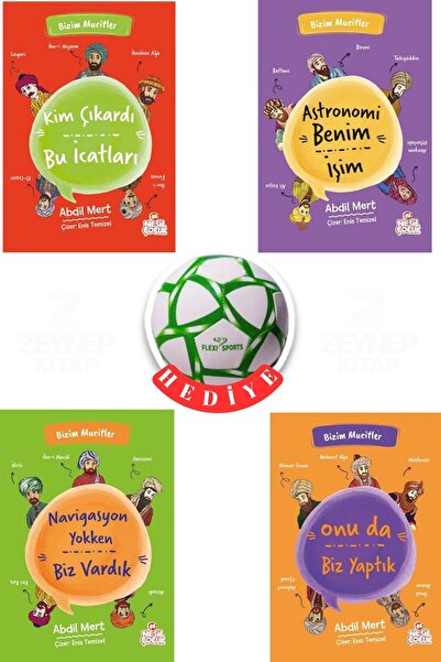 Nesil Çocuk Yayınları Bizim Mucitler-4 Kitap Set-Abdil Mert-Futbol Topu Hediyeli