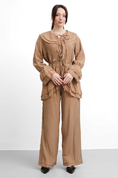 salisburys Molly Nelly Γυναικείο Σετ με Γιακά Μωρού και Φόδρα από Βουάλ