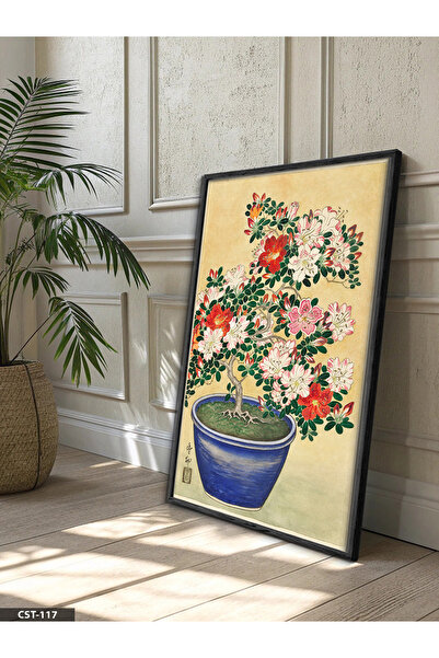 Evinemoda Λουλούδι σε γλάστρα, Μονοκόμματος Πίνακας με Μαύρο Ξύλινο Πλαίσιο