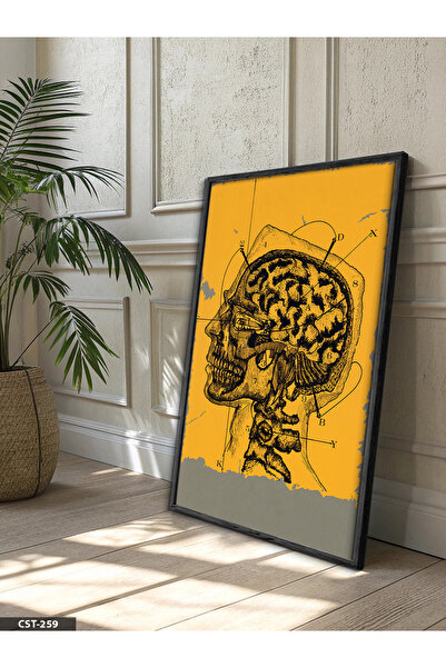 Evinemoda Ανατομία Εγκεφάλου Ενιαίος Πίνακας με Μαύρο Ξύλινο Πλαίσιο