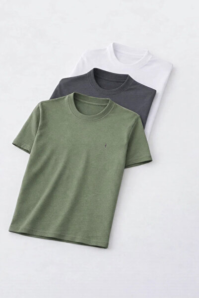 MATERIAL Men's Comfort Fit Short Sleeve Basic 3-Piece T-Shirt