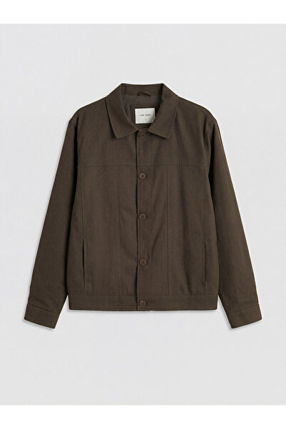 LC Waikiki Brown Loose Fit Shirt Collar Men's Jacket by Güli̇s Gi̇yi̇m