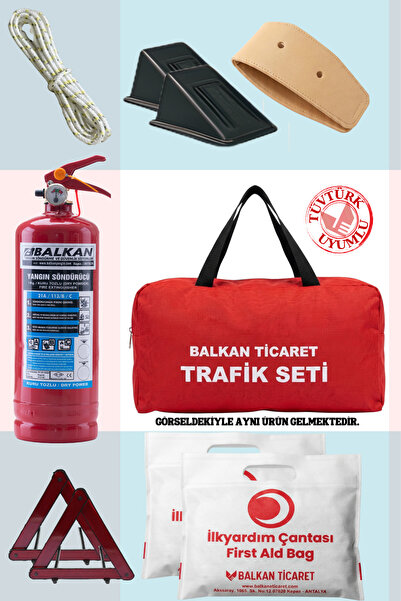 Balkan Ticaret Trafik Seti İlkyardım Dahil 1 Kg Yangın Tüpü Reflektör 2 Adet ...