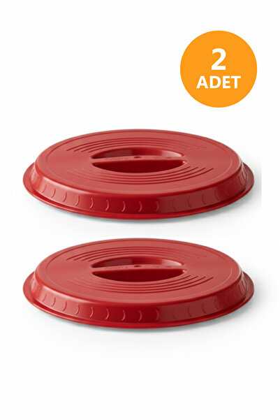 omilife 2 Pcs Red Color Round Pyrex Lid Durable Plastic Food Storage Transpor...