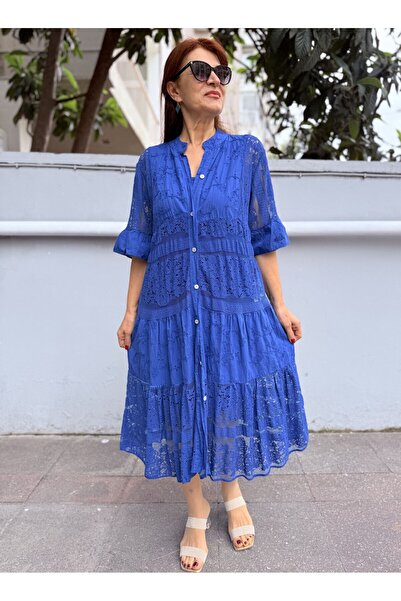 DenizEge Φόρεμα - Μπλε - Midi