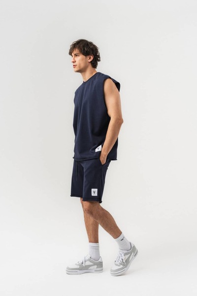 go gang own Chill Zero Sleeve Crew Neck T-Shirt and Waist Tie Shorts Set