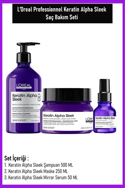 L'oreal Professionnel Loreal Professionnel Keratin Alpha Sleek Saç Bakım Seti...