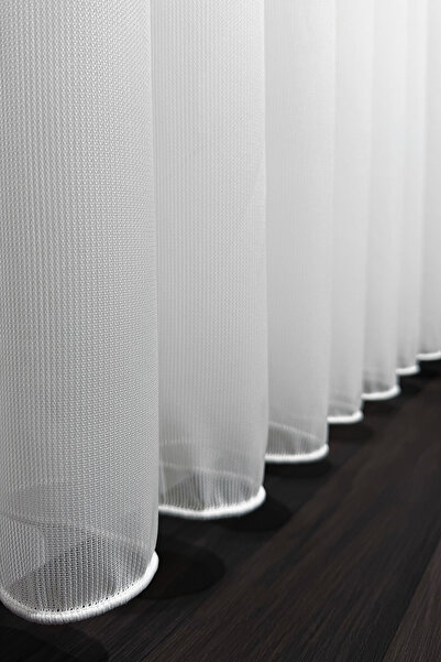 MARİTSA Κουρτίνα από τούλι εκρού με ρίγες της σειράς Bamboo