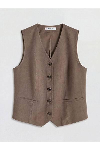 LC Waikiki Sparkling Choices V Planting Linen Blend Women's Classic Vest from...