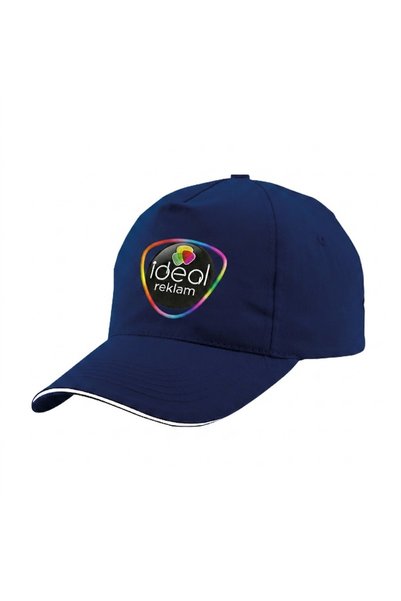 İDEAL REKLAM 50 Pieces of Company-Specific Printed Cotton Hats in Two Colors:...