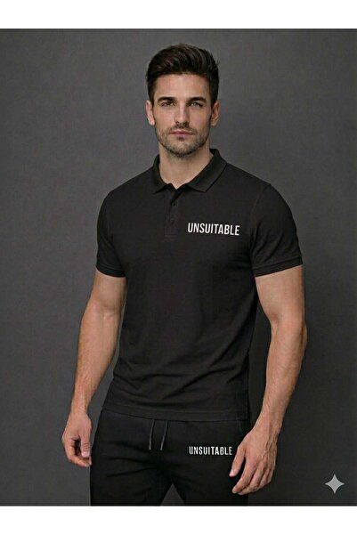 ByFourMan Μπλουζάκι με γιακά πόλο από ύφασμα πικέ με στάμπα