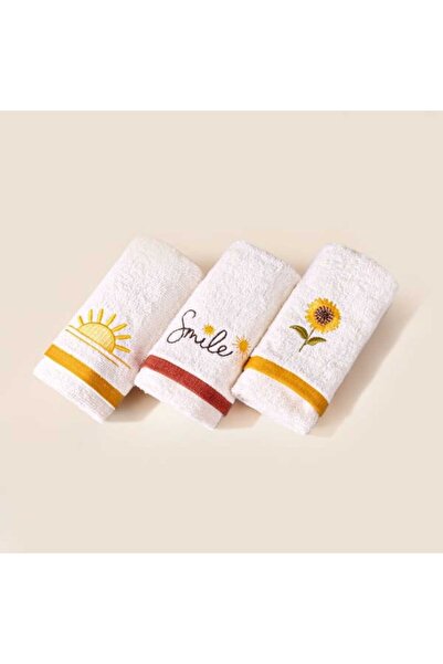 Evidea Soft Sun 3'lü Kutulu Hediyelik Havlu Seti - Ekru - 30x50 cm