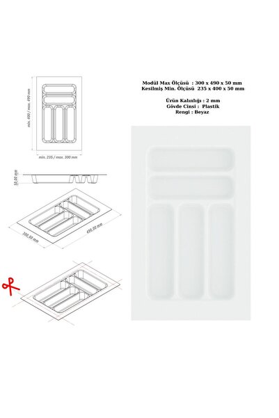 Yc Dekor Συρταριέρα με θήκες για κουτάλια, Οργανωτής, Εργαλείο οργάνωσης 30 ε...