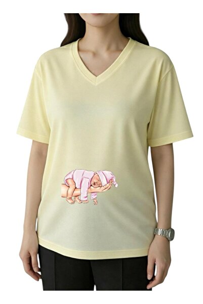 DM DOLCE MORE ELDE ΡΟΖ ΜΠΛΟΥΖΑΚΙ ΕΓΚΥΜΟΝΩΝ ΜΕ ΣΤΑΜΠΑ ΜΩΡΟΥ ΚΑΙ V-ΛΑΙΜΑΡΙΑ, OV...