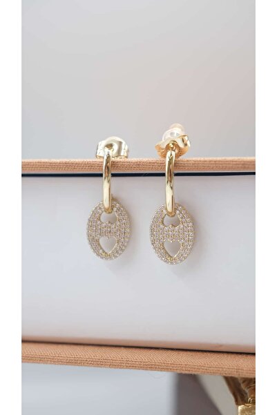 Jerie Gold Zircon Stone Drop Design Earrings