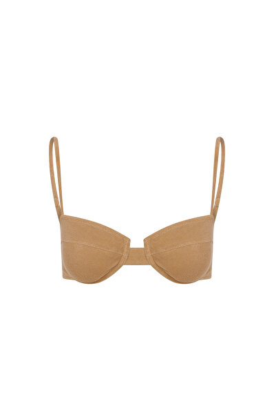Sandshaped Scarlet Terry Havlu Bikini Üstü Mocha