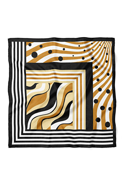 nehir eşarp Puantiye ve Çizgi Desen Fular Bandana 70x70 Cm