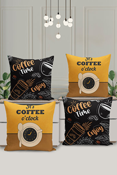 Filamente Σετ 4 καλύμματα μαξιλαριών διπλής όψης με ψηφιακή εκτύπωση - Ώρα Τσ...