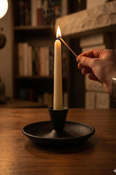 Metal Nostalgia Candle Holder Without Handle & Hand Candlestick Self-Pinned BlackCrane2623-10